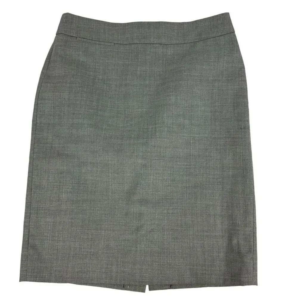 J Crew Lightweight Wool Pencil Skirt Light Gray size 2